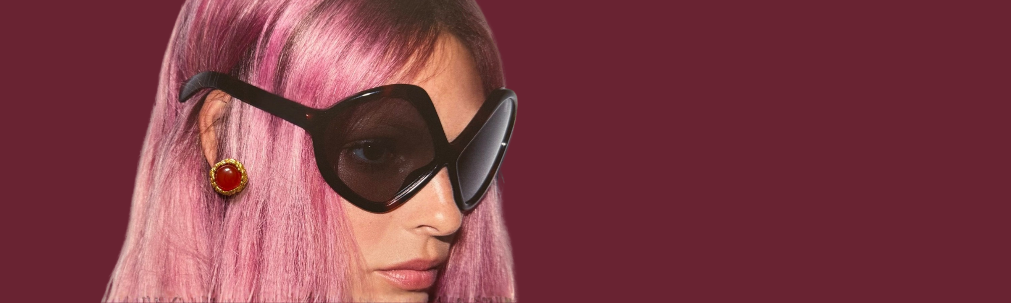 Atrani studio red earrings gold plated organic shapes vintage universe