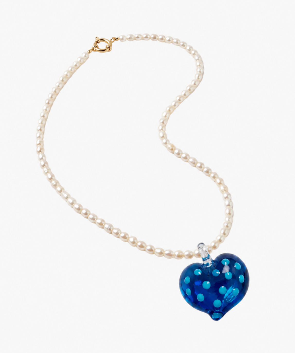 Blue Dots - Heart Charm