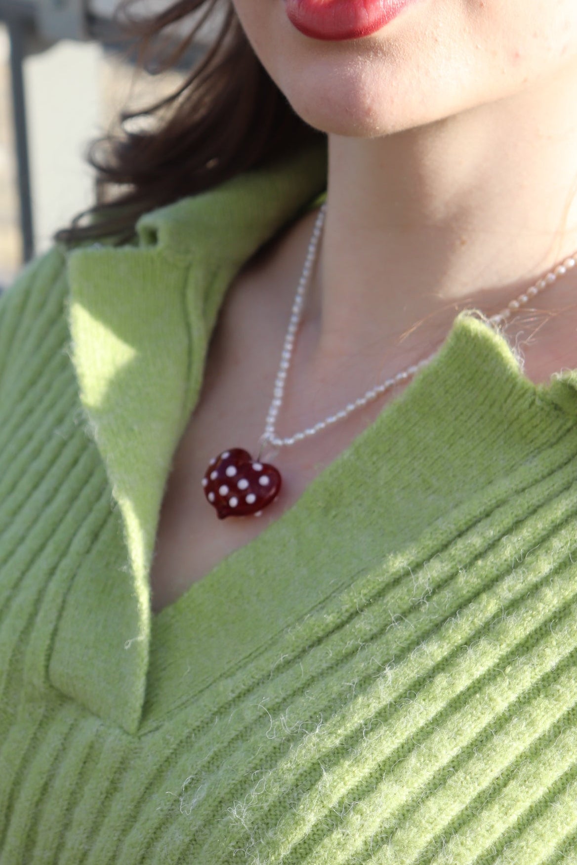 Pink Dots - Heart Charm